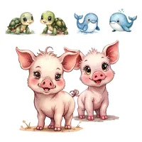 Cute Fantasy Animals Clipart PNG - Extended License – Image 4