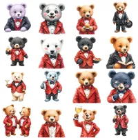 Formal Bear Party Clipart PNG - Extended License – Image 2