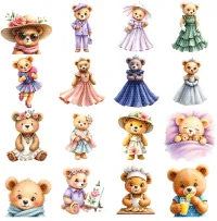 Cute Princess Bears Clipart PNG - Extended License – Image 2