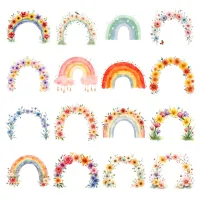 Floral Rainbow Clipart PNG - Extended License – Image 2