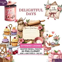 Baking Tea Time Clipart PNG - Extended License – Image 1