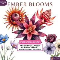 Autumn Floral Clipart PNG - Extended License – Image 1