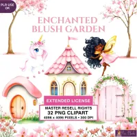 Fantasy Garden Clipart PNG - Extended License – Image 1