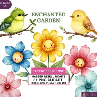 Cute Garden Clipart PNG - Extended License – Image 1