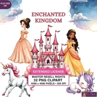 Fairy Tale Princess Clipart PNG - Extended License – Image 1