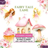 Fairy Cottage Clipart PNG - Extended License – Image 1