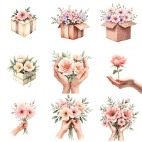 Floral Gift Clipart PNG - Extended License – Image 4