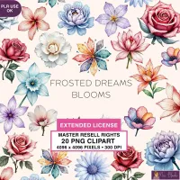 Pastel Floral Clipart PNG - Extended License – Image 1