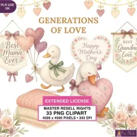 Mothers Day Duck Clipart PNG - Extended License – Image 1