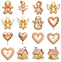 Gingerbread Christmas Clipart PNG - Extended License – Image 3
