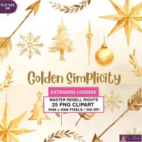 Minimal Gold Clipart PNG - Extended License – Image 1