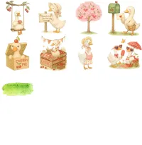 Cherry Picnic Duck Clipart PNG - Personal Use License – Image 5