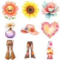 Retro Garden Clipart PNG - Extended License – Image 4
