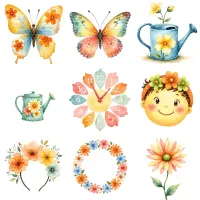 Retro Garden Clipart PNG - Extended License – Image 2