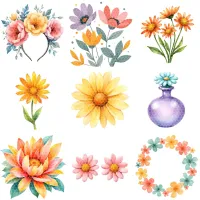 Retro Garden Clipart PNG - Extended License – Image 3