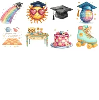 Retro Graduation Clipart PNG - Extended License – Image 4