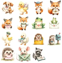 Cute Mail Animal Clipart PNG - Extended License – Image 3