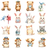 Cute Mail Animal Clipart PNG - Extended License – Image 2