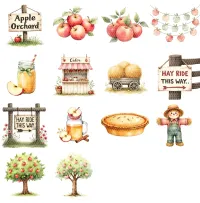 Apple Orchard Clipart PNG - Extended License – Image 3