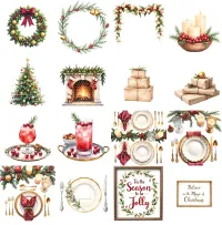 Cozy Christmas Home Clipart PNG - Personal Use License – Image 2
