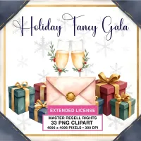 Holiday Party Clipart PNG - Extended License – Image 1
