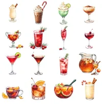 Holiday Drinks Clipart PNG - Extended License – Image 3