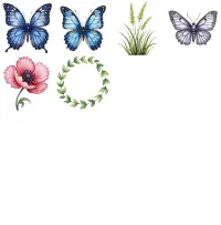 Indigo Floral Clipart PNG - Extended License – Image 3