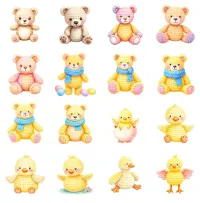 Cozy Knitted Easter Animal Clipart PNG - Personal Use License – Image 3