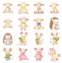 Cozy Knitted Easter Animal Clipart PNG - Personal Use License – Image 5