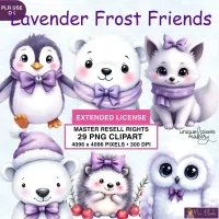 Soft Winter Animal Clipart PNG - Extended License – Image 1