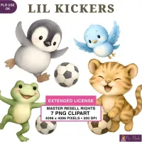 Soccer Animal Clipart PNG - Extended License – Image 1