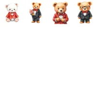 Formal Teddy Bear Clipart PNG - Extended License – Image 3