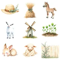 Cute Farm Animal Baby Clipart PNG - Personal Use License – Image 5