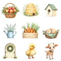 Cute Farm Animal Baby Clipart PNG - Personal Use License – Image 4
