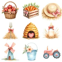 Cute Farm Animal Baby Clipart PNG - Personal Use License – Image 7