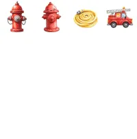 Cute Firefighter Kids Party Clipart PNG - Personal Use License – Image 4