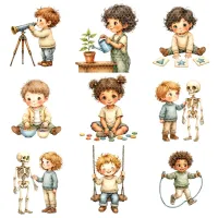 Cute Kids Learning School Clipart PNG - Extended License – Image 8