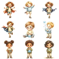 Cute Kids Learning School Clipart PNG - Extended License – Image 7