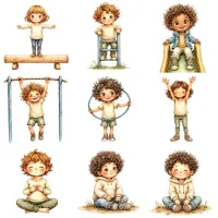 Cute Kids Learning School Clipart PNG - Extended License – Image 9