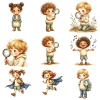 Cute Kids Learning School Clipart PNG - Extended License – Image 6