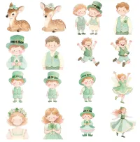 Cute Saint Patricks Day Kids Clipart PNG - Extended License – Image 3