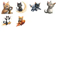 Cute Space Cat Clipart PNG - Extended License – Image 3