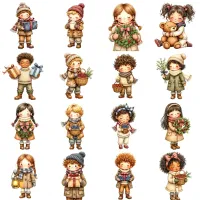 Cute Christmas Holiday Character Clipart PNG - Extended License – Image 2
