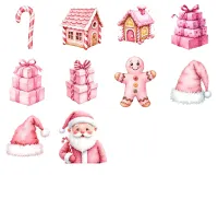 Cute Pink Christmas Clipart PNG - Extended License – Image 4