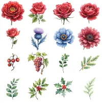 Romantic Floral Bow Clipart PNG - Extended License – Image 3