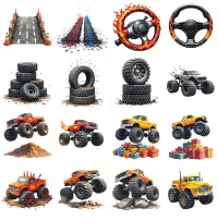 Monster Truck Dinosaur Clipart PNG - Extended License – Image 2