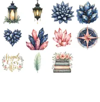 Boho Moon Crystal Clipart PNG - Extended License – Image 4
