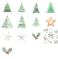 Minimalist Christmas Tree Clipart PNG - Extended License – Image 3