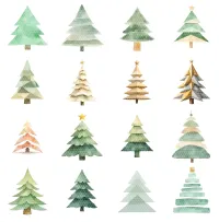 Minimalist Christmas Tree Clipart PNG - Extended License – Image 2