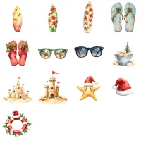 Tropical Christmas Animal Clipart PNG - Extended License – Image 3